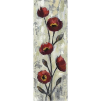 Simple Red Floral II Crop -Paper Art-14"x38"