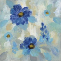 Blue Flowers Whisper II -Paper Art-38&quotx38"