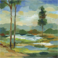 Early Spring Landscape I -Paper Art-38"x38"