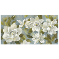 Gardenias on Slate Blue Crop -Paper Art-26&quotx14"