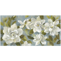 Gardenias on Slate Blue Crop -Paper Art-50"x26"