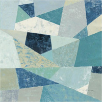 Indigo Geo Metric II Soft -Paper Art-38"x38"