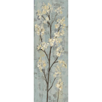 Almond Branch I on Light Blue -Paper Art-14"x38"