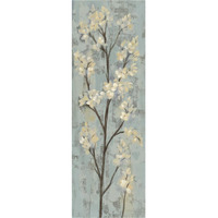 Almond Branch I on Light Blue -Paper Art-26"x74"