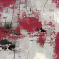 Stone Gardens III Red -Paper Art-38"x38"