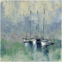 Boats in the Harbor II -Paper Art-32"x32"