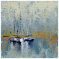 Boats in the Harbor III -Paper Art-20"x20"