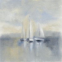 Morning Sail I Blue -Paper Art-38"x38"