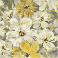 Scattered Spring Petals Yellow Gray Crop -Paper Art-32"x32"