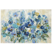 Scattered Blue Flowers -Paper Art-26"x18"