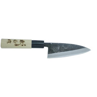 KC-552 - KANETSUNE Usu-Deba 105mm With Plastic Bolster Magnolia wood handle, "Kuro-Uchi"finished