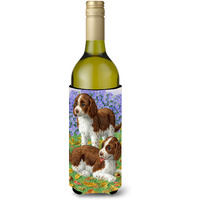 "Caroline's Treasures Welsh Springer Spaniel Pups Wine Bottle Koozie Hugger, 750 ml, Multicolor"