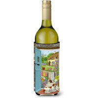 "Caroline's Treasures Welsh Springer Spaniel At The Cottage Door Wine Bottle Koozie Hugger, 750 ml, Multicolor"