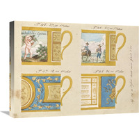 Quatre tasses avec fond d"or, ca. 1800-1820-Canvas Art-24"x18"