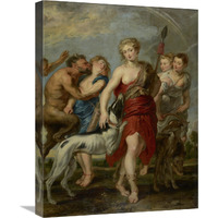 Diana and Her Nymphs on the Hunt-Canvas Art-18"x24"