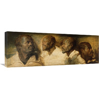 Four Studies of a Male Head-Canvas Art-36"x13.68"