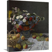 Still Life with Flowers and Fruit-Canvas Art-20"x24"