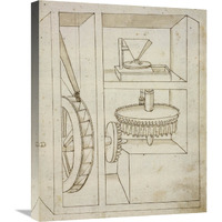 Folio 40: mill with overshot water wheel-Canvas Art-20"x24"