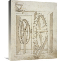 Folio 14 mill with undershot water wheel-Canvas Art-20&quotx24"