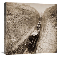 Bloomer Cut near Auburn, California, 800 feet long and 63 feet high, 1866-1869-Canvas Art-22"x22"