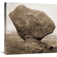 Perched Rock, Rocker Creek, Arizona, with sitting man, 1872-Canvas Art-22"x22"