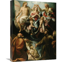 Coronation of the Virgin with Saints Joseph and Francis of Assisi-Canvas Art-18"x24"