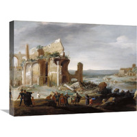 Moses and Aaron Changing the Rivers of Egypt to Blood-Canvas Art-24"x18"