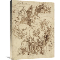 Sheet of Studies for The Martyrdom of Saint George-Canvas Art-18"x24"