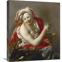 Bacchante with an Ape-Canvas Art-19.14&quotx22"