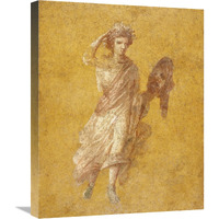 Fragment of a Yellow Fresco Panel with Muse-Canvas Art-20"x24"