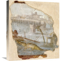 Fresco Fragment with Nilotic Landscape-Canvas Art-19.14"x22"