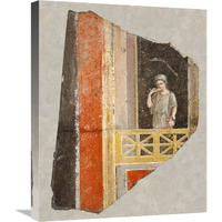 Fresco Fragment:  Woman on a Balcony-Canvas Art-20"x24"