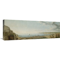 A View of the Bay of Naples, Looking Southwest from the Pizzofalcone towards Capo di Posilippo-Canvas Art-36"x12.96"