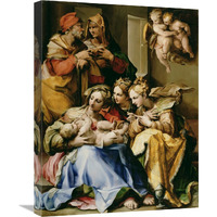 Holy Family with Saints Anne, Catherine of Alexandria, and Mary Magdalene-Canvas Art-18&quotx24"