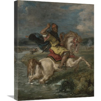 Moroccan Horseman Crossing a Ford-Canvas Art-20&quotx24"