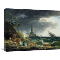 A Storm on a Mediterranean Coast-Canvas Art-24"x18"