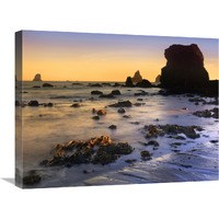 Lone Beach at sunset, Oregon-Canvas Art-24"x18"