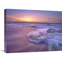 Sandy beach at sunset, Oahu, Hawaii-Canvas Art-24"x18"