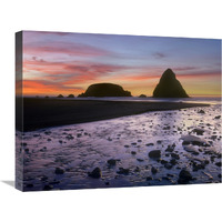 Whaleshead Beach with sea stacks, Oregon-Canvas Art-24"x18"