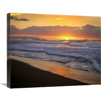 Sunset over Polihale Beach, Kauai, Hawaii-Canvas Art-24"x20"