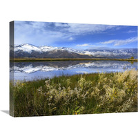 Carson Range reflected in Washoe Lake, Nevada-Canvas Art-24&quotx18"