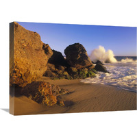 Waves crashing on Point Dume Beach, California-Canvas Art-24&quotx18"