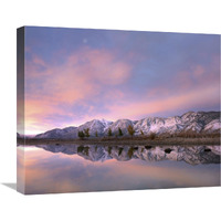 Moon over Carson Range with Carson River, Nevada-Canvas Art-22&quotx18.26"