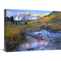 Maroon Bells and Maroon Creek in autumn, Colorado-Canvas Art-24&quotx18"