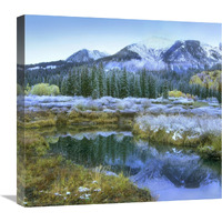 Pond and Avery Peak, San Juan Mountains, Colorado-Canvas Art-22"x20.68"