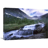 Lunch Creek Cascades, Glacier National Park, Montana-Canvas Art-24"x18"