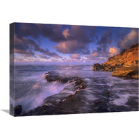 Surf crashing on rocks at Keoneloa Bay, Maui, Hawaii-Canvas Art-24"x18"