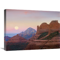 Moon setting as seen from Shelby Hill, Sedona, Arizona-Canvas Art-24&quotx18"