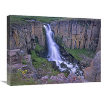 North Clear Creek Falls cascading down cliff, Colorado-Canvas Art-24"x18"