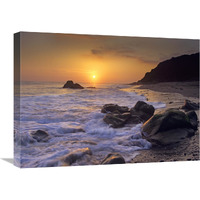 Sunset over Leo Carillo State Beach, Malibu, California-Canvas Art-24&quotx18"